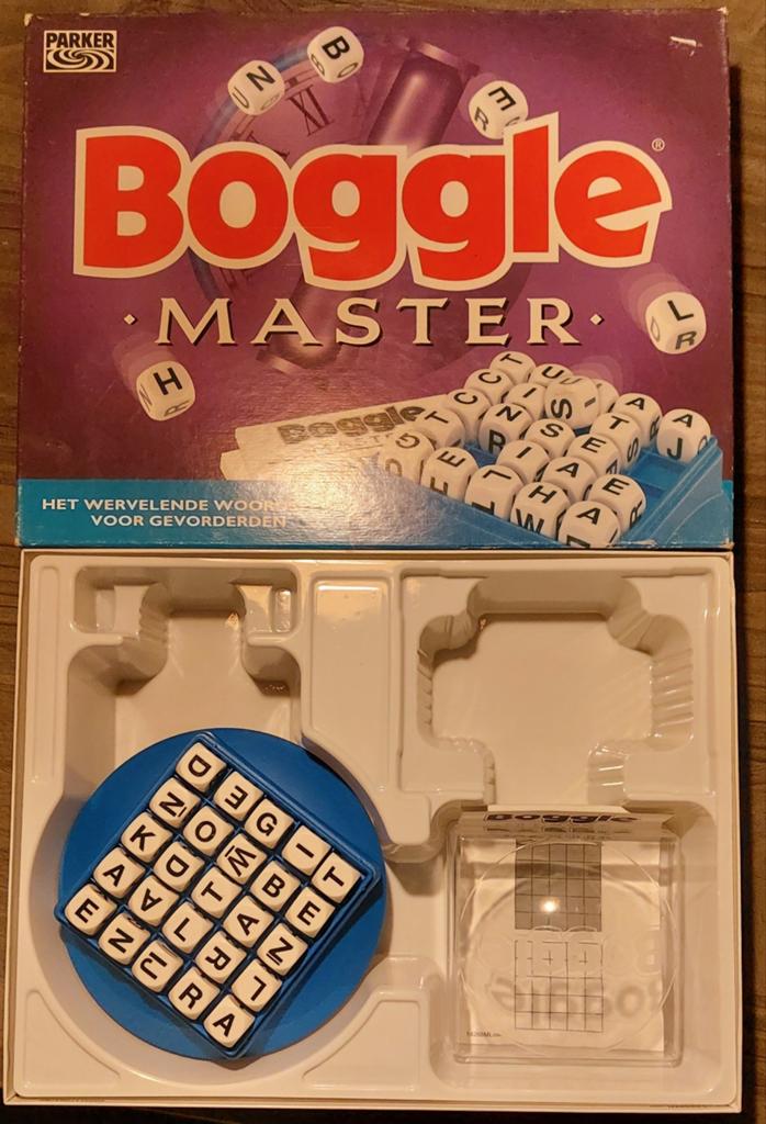 Boggle Master Parker - Het wervelende woordspel, Hobby en Vrije tijd, Gezelschapsspellen | Bordspellen, Vijf spelers of meer, Ophalen of Verzenden