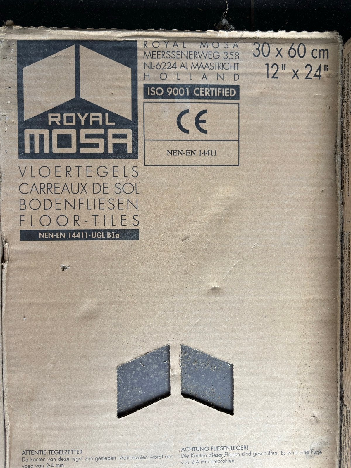 Royal Mosa Vloertegels 30x60 cm - Nieuw in doos, Ophalen, 40 tot 60 cm, Keramiek, Nieuw