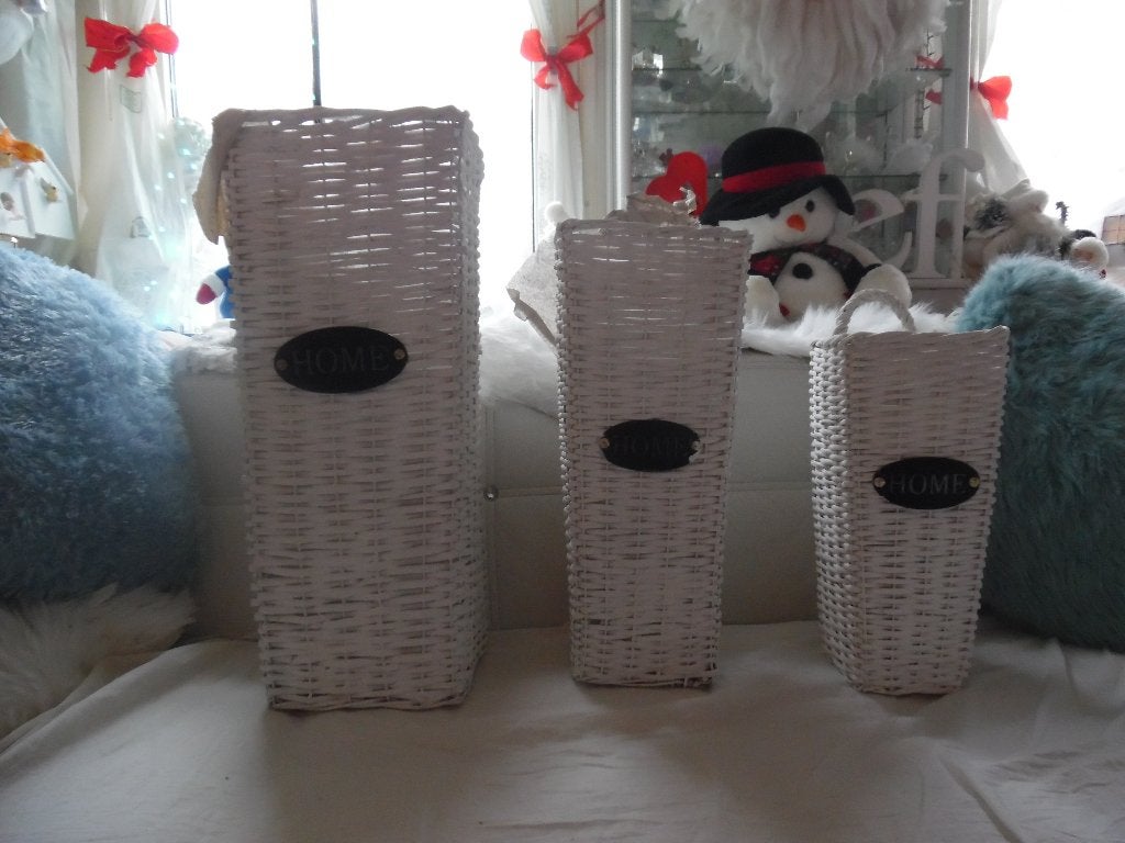 SET 3 RIETEN MANDEN / VOOR BLOEM / PLANT, Overige typen, 55 cm, Overige materialen, Nieuw