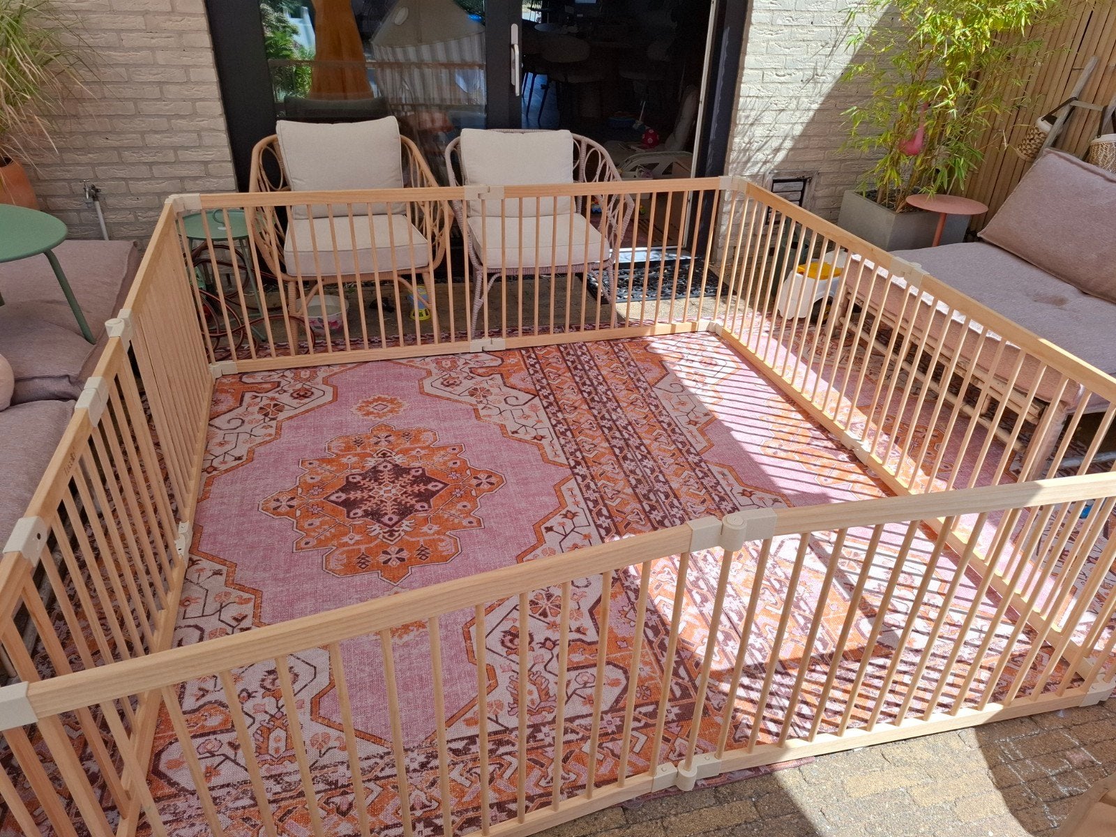 Lucellia Prime Wood – Grondbox Baby Inklapbaar, Ophalen, Zo goed als nieuw, Vierkant