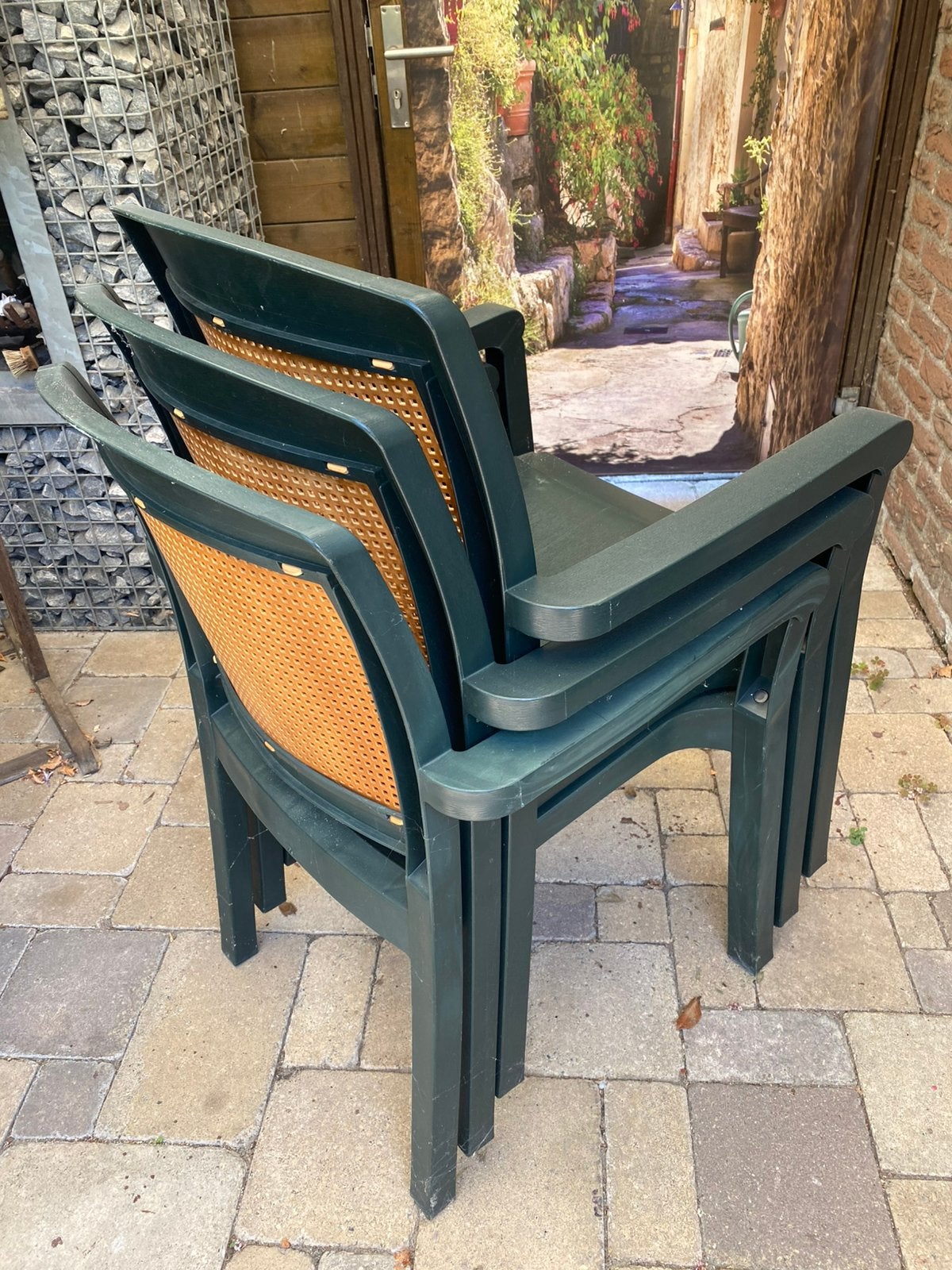 4 mooie stapel stoelen van Grosfillex, Ophalen, Gebruikt, Kunststof