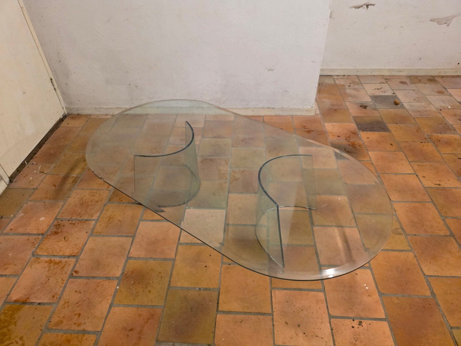 Glazen salontafel  150x80 cm, Ophalen, Gebruikt, 100 tot 150 cm, 50 tot 100 cm