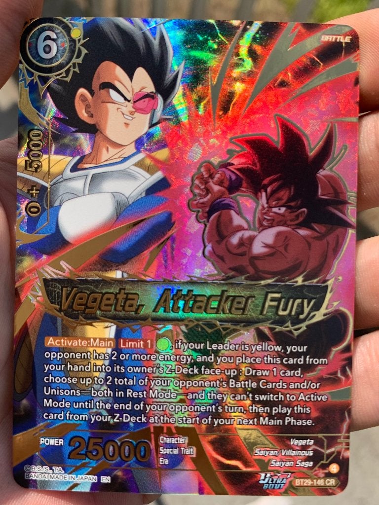 Vegeta dragon ball super kaart, Ophalen of Verzenden, Nieuw, Losse kaart, Foil