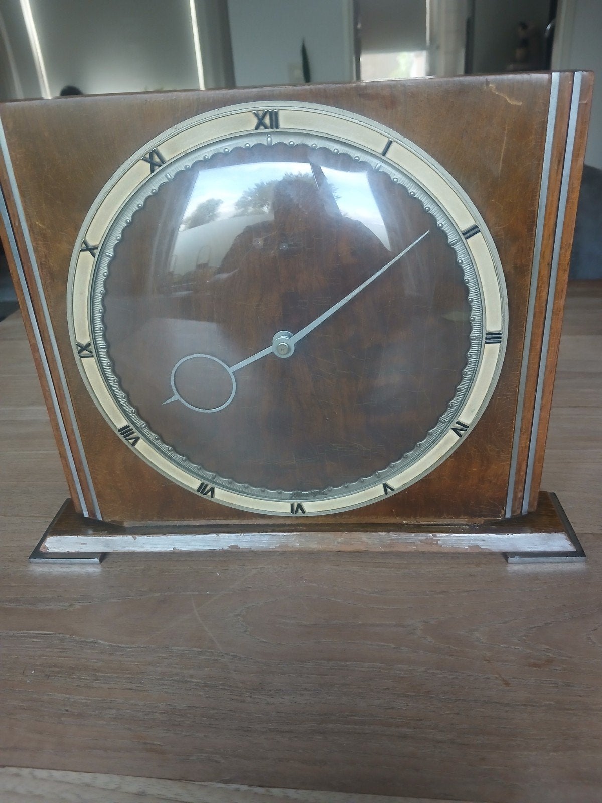 antieke Kienzle houten tafelklok 75 euro, Antiek en Kunst, Antiek | Klokken, Ophalen of Verzenden