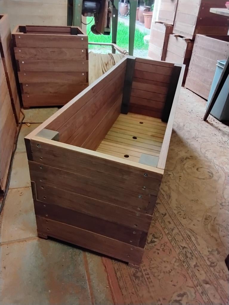 Hardhouten plantenbakken., Tuin en Terras, Bloembakken en Plantenbakken, Ophalen, Nieuw, Vierkant, Hout