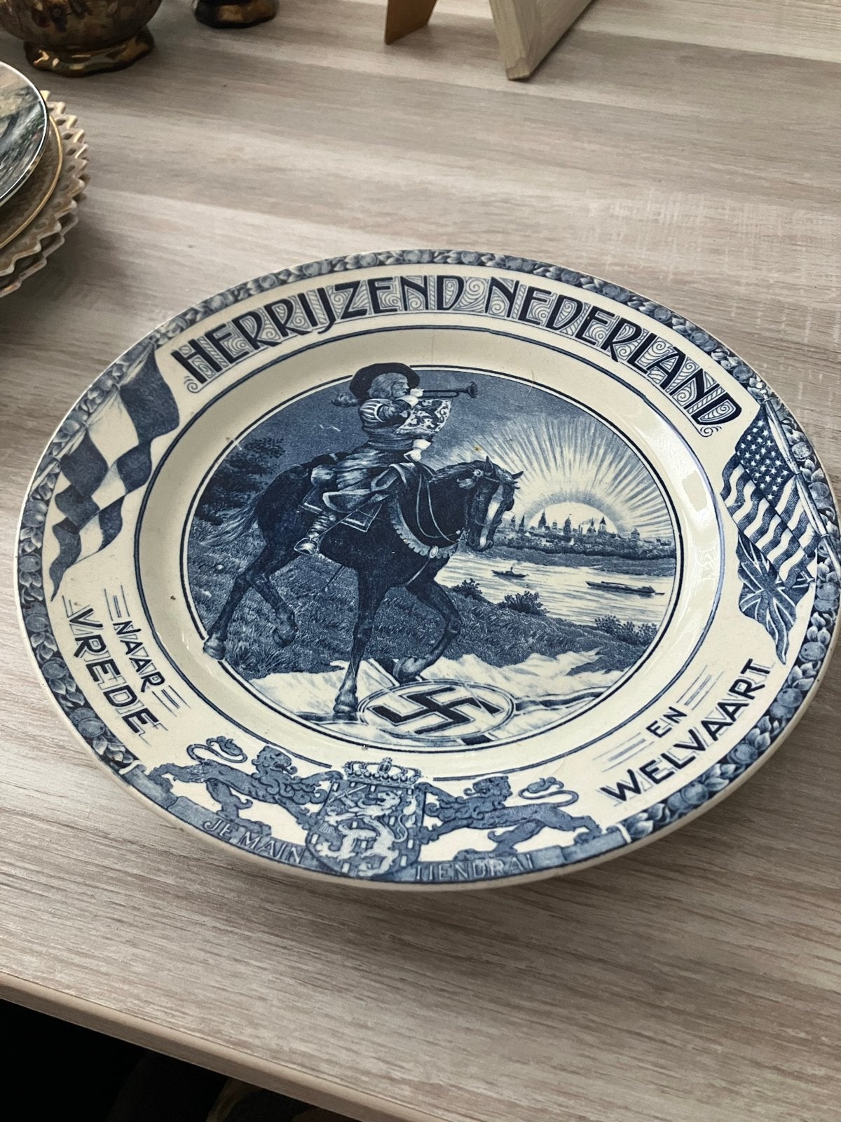 Controversieel 'Herrijzend Nederland' bord uit WOII, Ophalen of Verzenden
