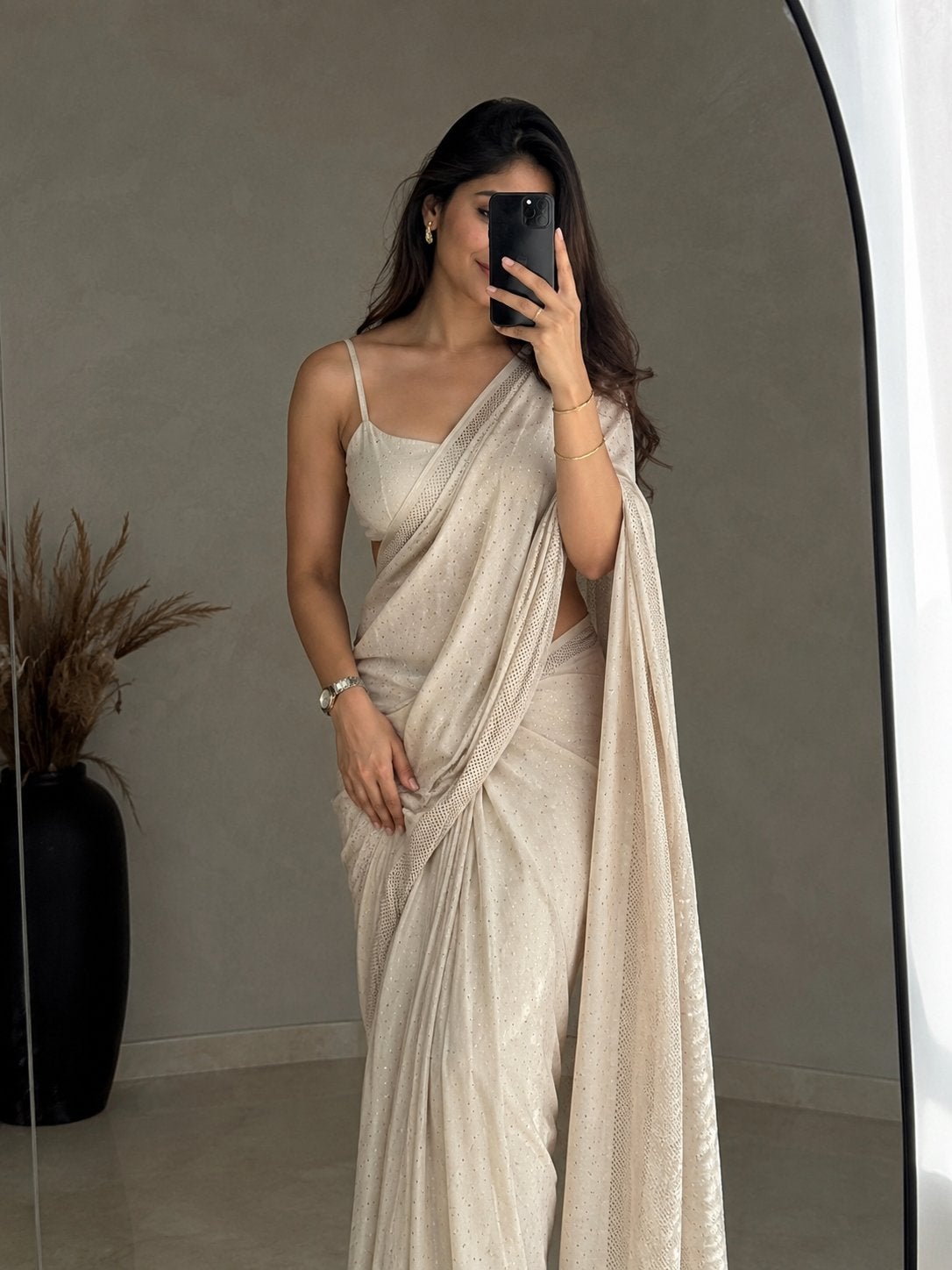 Nieuwe Raj Mandir Selection sari/saree met borduurwerk, Verzenden, Nieuw
