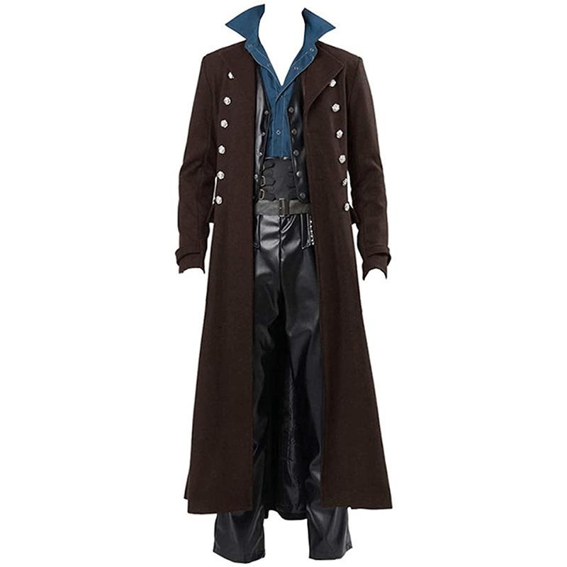 Lange heren bruine steampunk jas (middeleeuwse trenchcoat), Kleding | Heren, Carnavalskleding en Feestkleding, Nieuw, Kleding