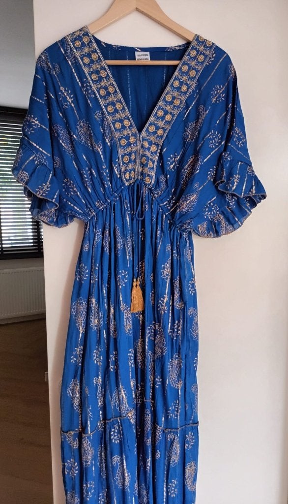 Feestelijke blauwe jurk, Verzenden, Nieuw, Blauw, Onder de knie
