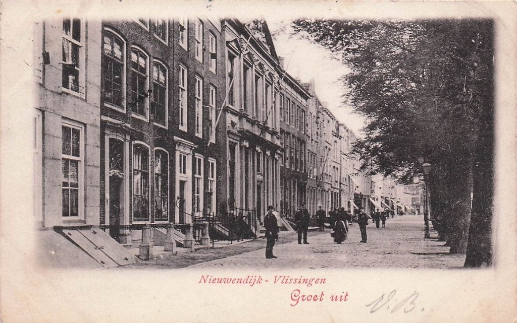 703-323-023 Nieuwendijk Vlissingen, Verzamelen, Ansichtkaarten | Nederland, Verzenden, Voor 1920, Zeeland