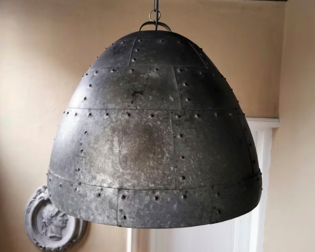 2x 56x53 cm industriele vliegtuig hanglamp prijs per stuk, Ophalen, Gebruikt, Metaal, Industrieel