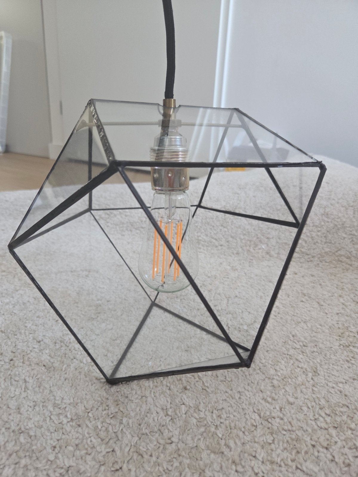 HART RUYT YAZ Medium Geometrische Hanglamp Glas Zwart, Huis en Inrichting, Ophalen, Glas