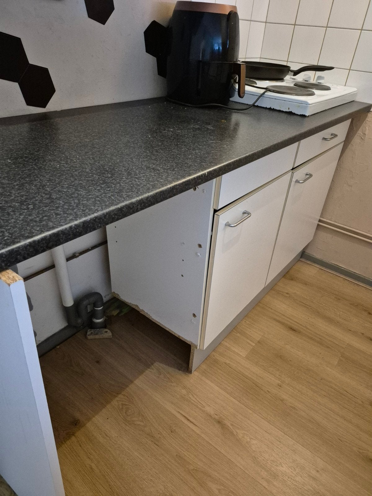 keukenblok + bovenkastjes, Ophalen, Gebruikt, 100 tot 150 cm, Wit
