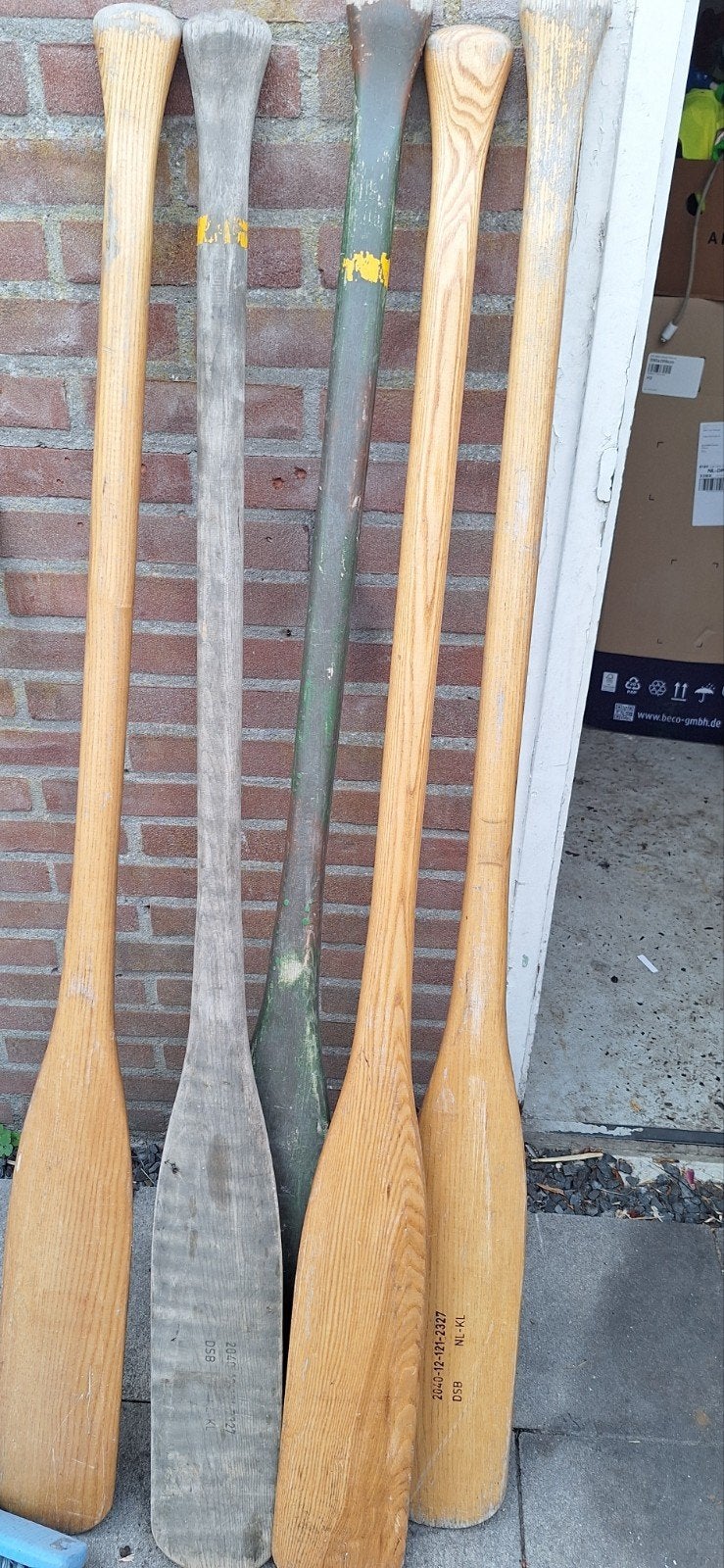 Houten roeispanen van de Nederlandse marine, Watersport en Boten, Peddels, Ophalen of Verzenden, Gebruikt