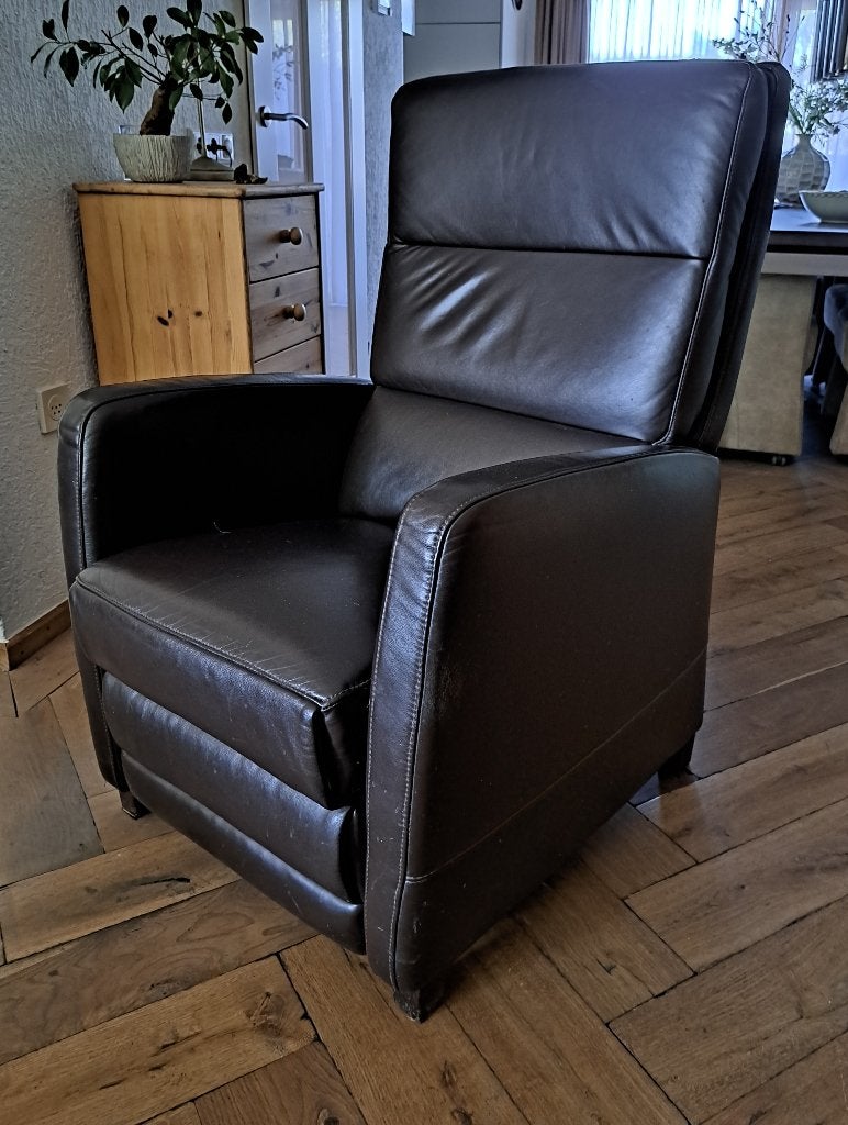 Relax stoel, Huis en Inrichting, Ophalen, Gebruikt, Bruin, Leer