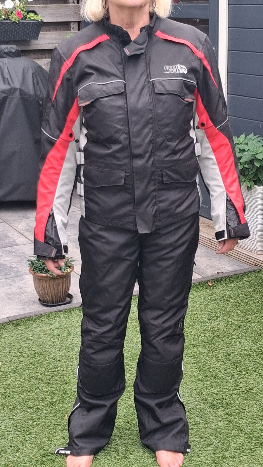 Fastway motorpak (jas en broek) - Maat M, Motoren, Kleding | Motorkleding, Ophalen, Jas | textiel, Fastway, Dames