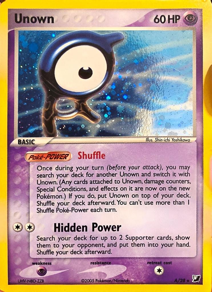Unown (A) 4/28 - EX Unseen Forces Holo - Pokémon Kaart, Ophalen of Verzenden, Zo goed als nieuw, Losse kaart, Foil