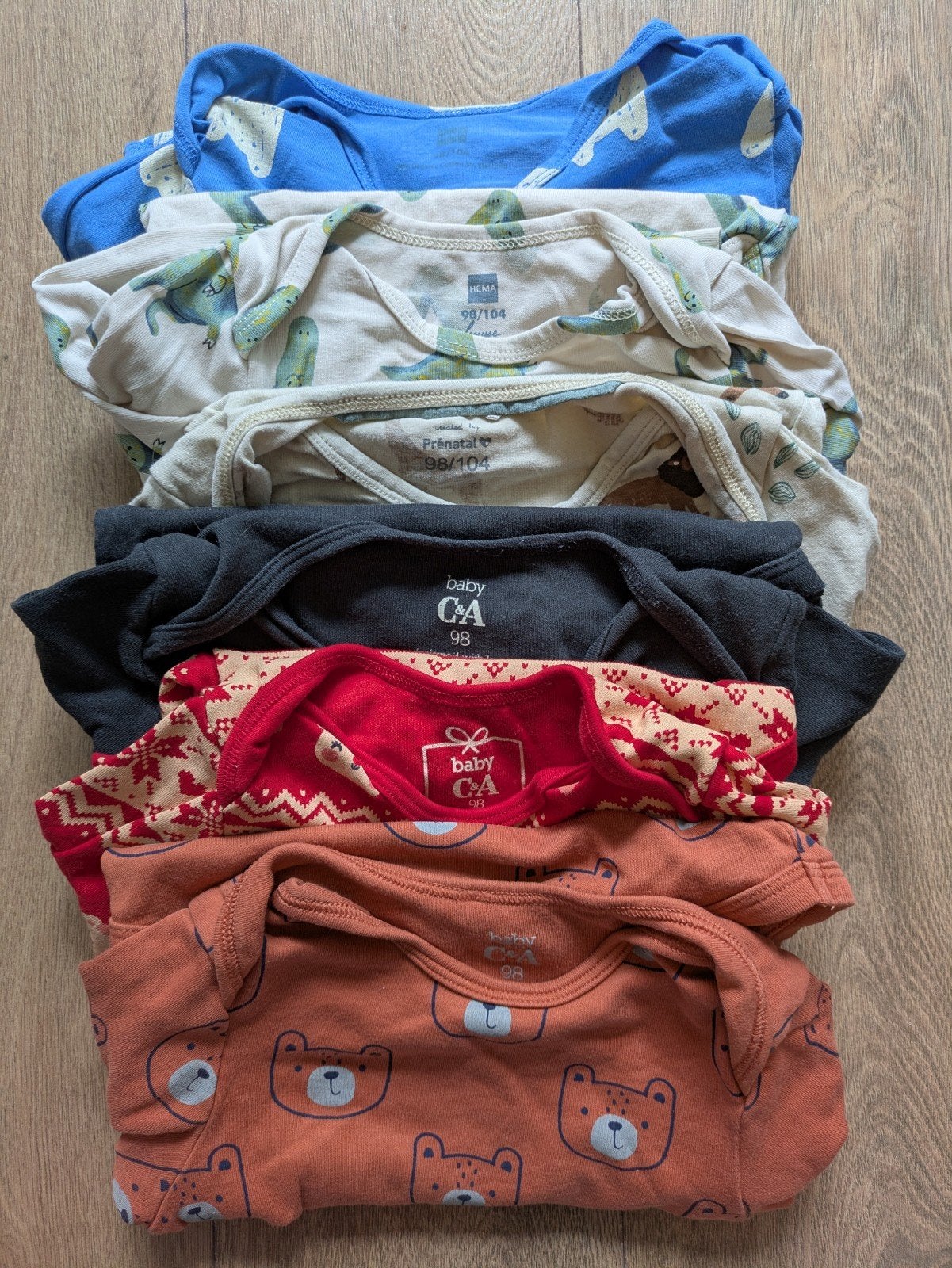 Set van 6 rompers met lange mouwen, maat 98 en 98/104, Kinderen en Baby's, Ophalen of Verzenden, Zo goed als nieuw, Meisje, Nacht- of Onderkleding