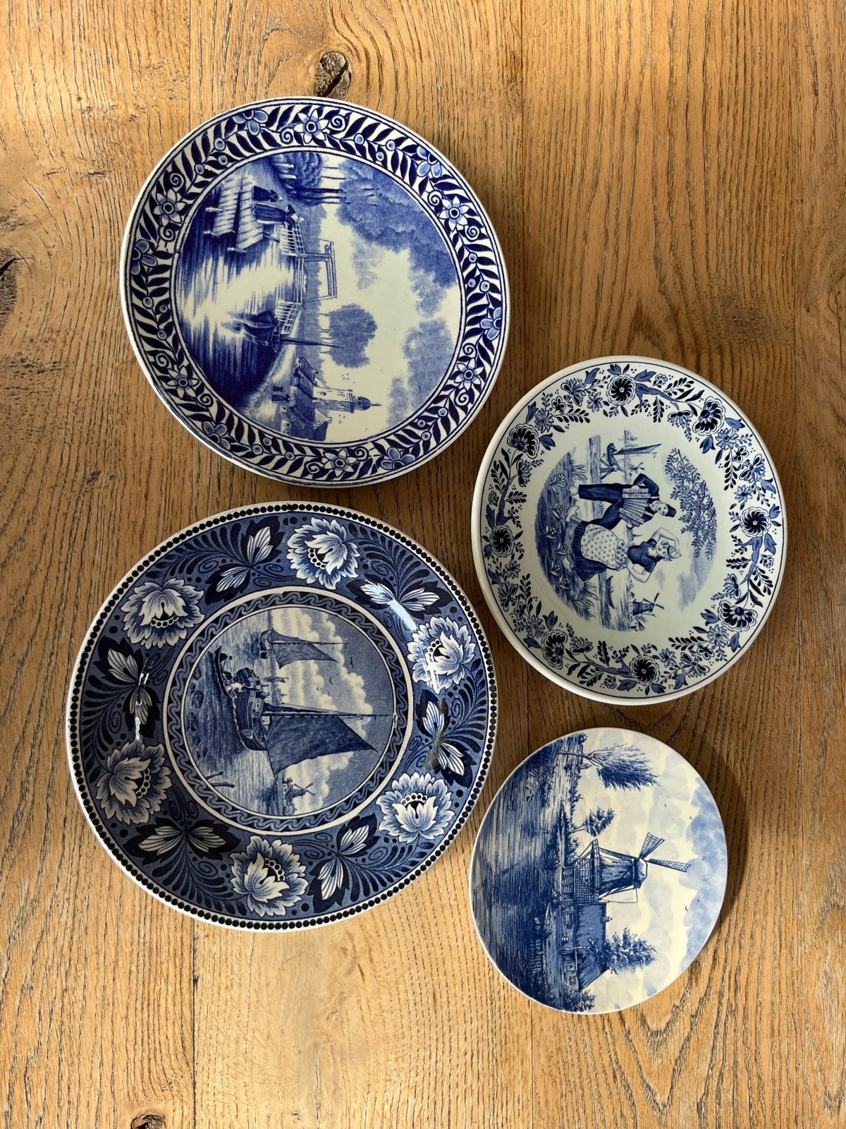 Set van 4 Delfts Blauwe sierborden, Antiek en Kunst, Ophalen of Verzenden
