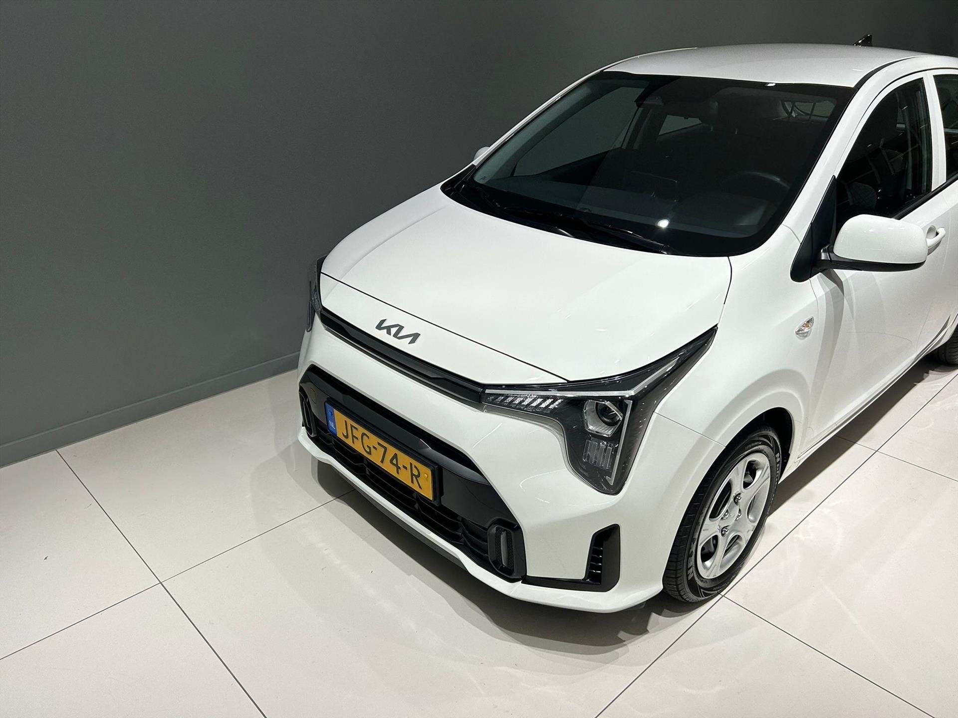 KIA Picanto 1.0 DPi 63pk 4-zits DynamicLine, Auto's, Voorwielaandrijving, Stof, 4 stoelen, Wit