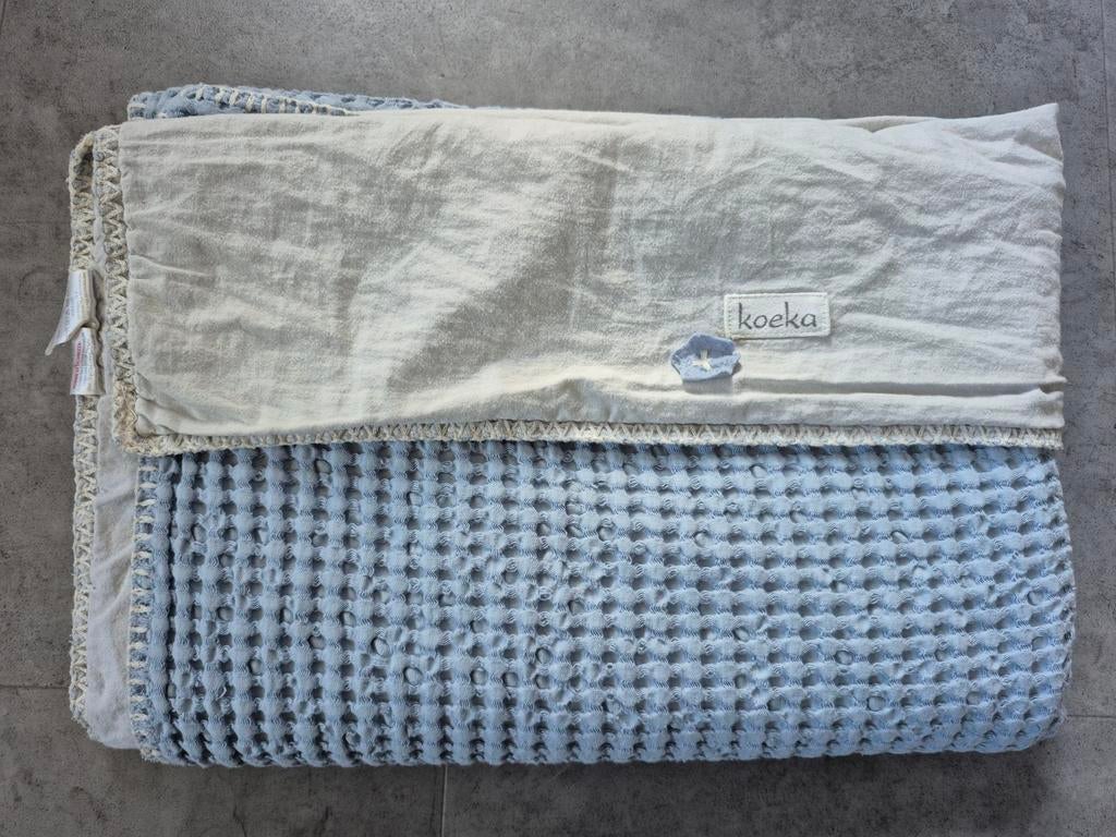 Koeka ledikantdeken (wafel/katoen) TOG 0,5, Kinderen en Baby's, Ophalen of Verzenden, Gebruikt, 100 cm of meer, Deken