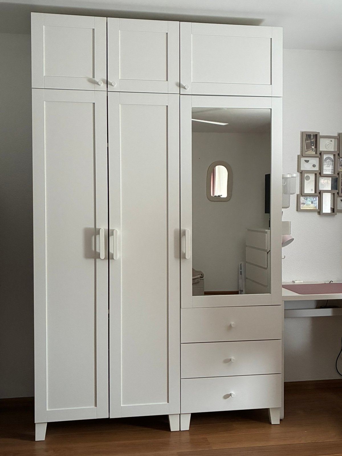 Ikea kleding kast Platsa, Sannidal deuren, Huis en Inrichting, Ophalen, Gebruikt, 200 cm of meer, Met lade(s)