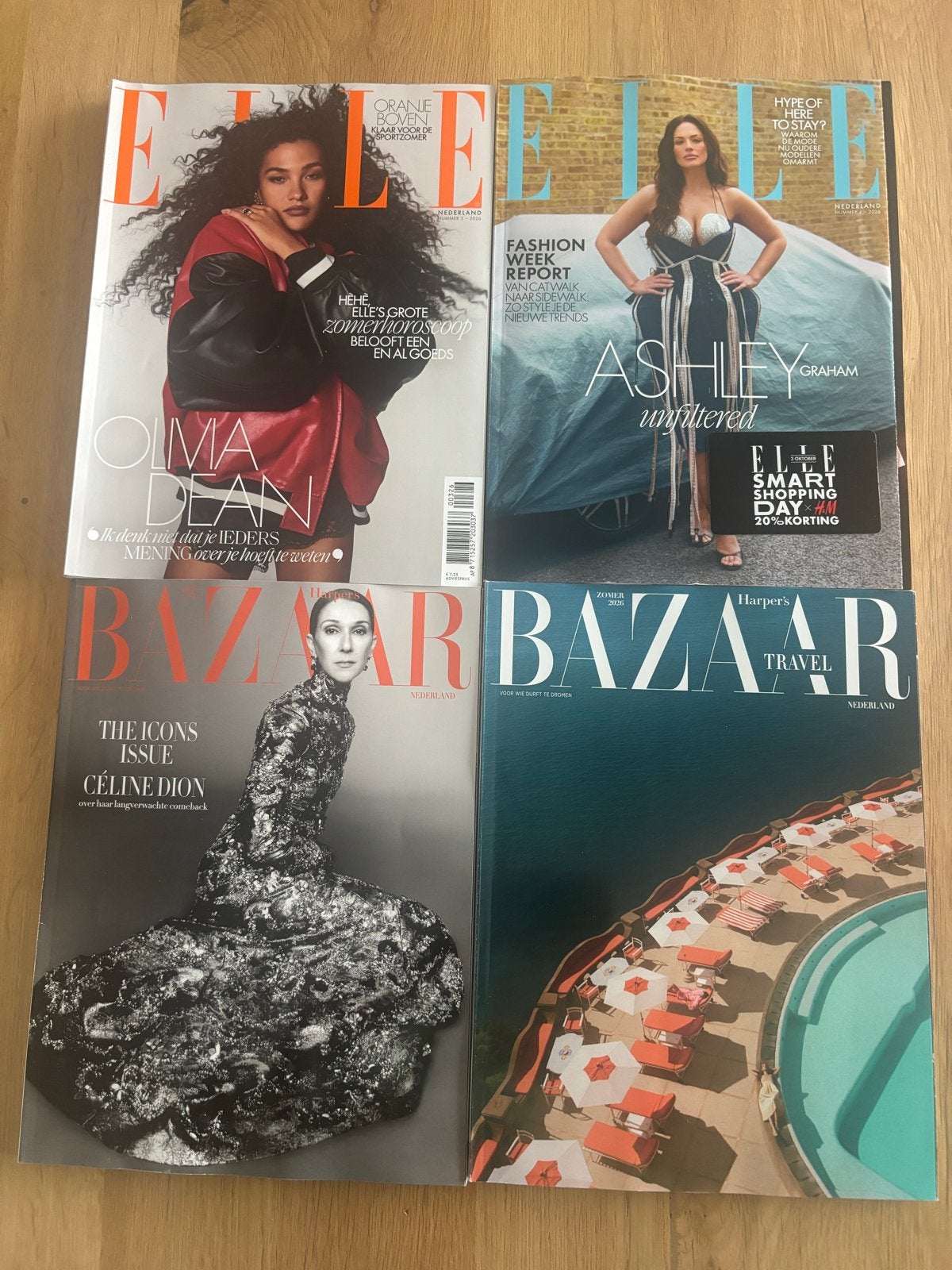 ELLE en Harper's Bazaar tijdschriften - 4 stuks, Ophalen of Verzenden, Nieuw, Damesbladen