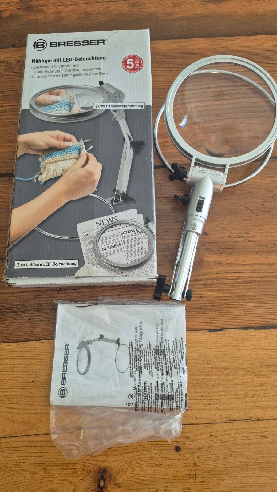 Vergrootglas met LED-verlichting voor modelbouw, 120mm, Ophalen of Verzenden, Gebruikt, Vergrootglas of Loep