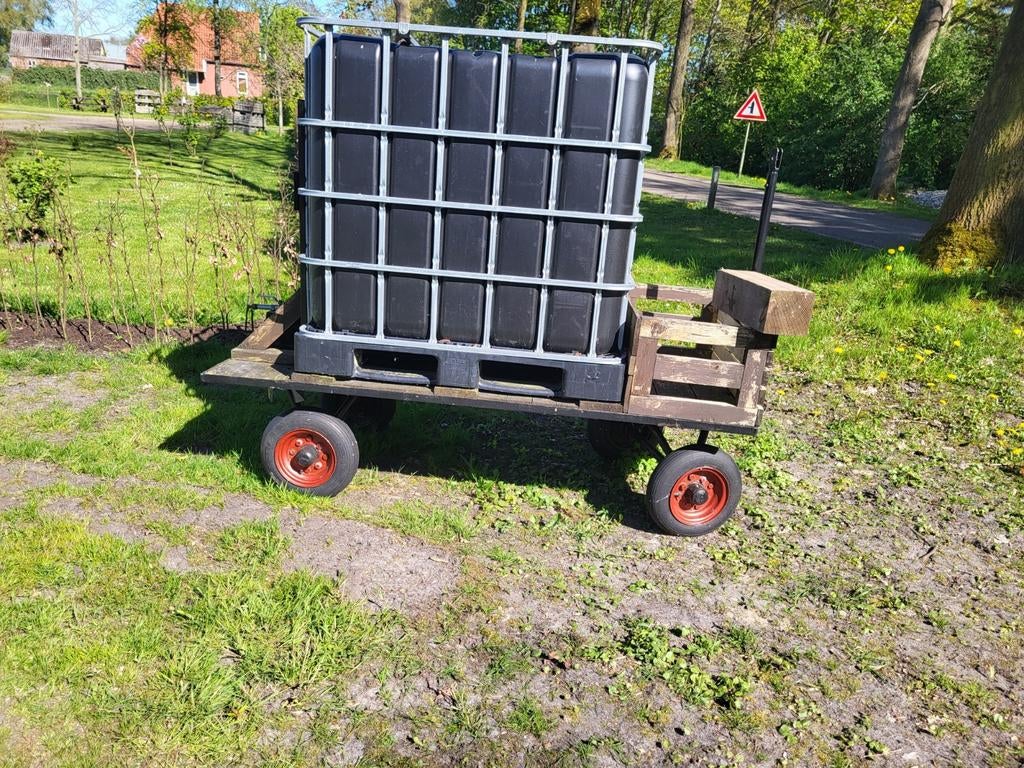 IBC container op munitiekar met tap voor tuinbewatering, Ophalen of Verzenden