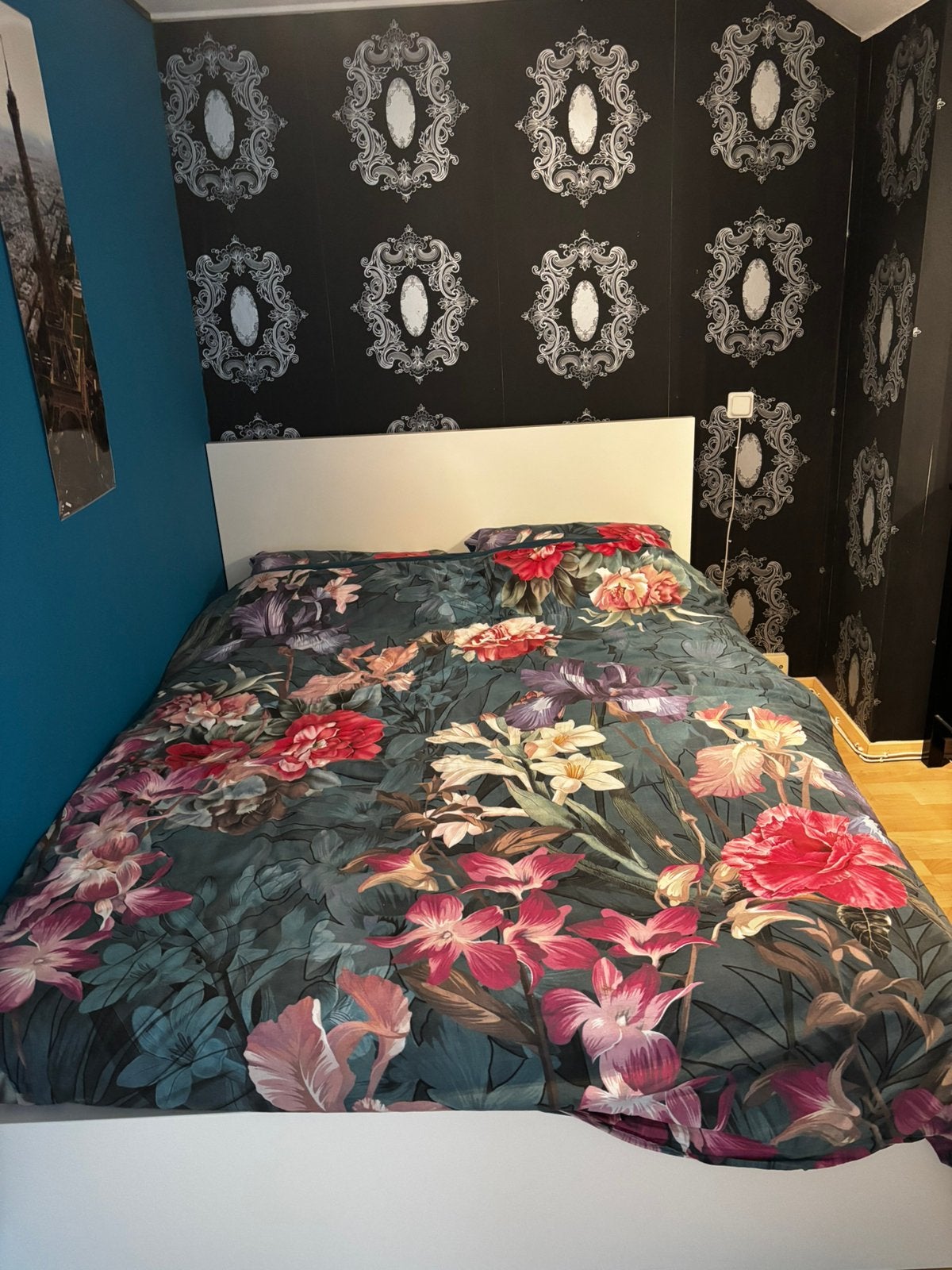 Wit ledikant 140 x 200 cm met lattembodem, Ophalen, Gebruikt, Tweepersoons, Modern