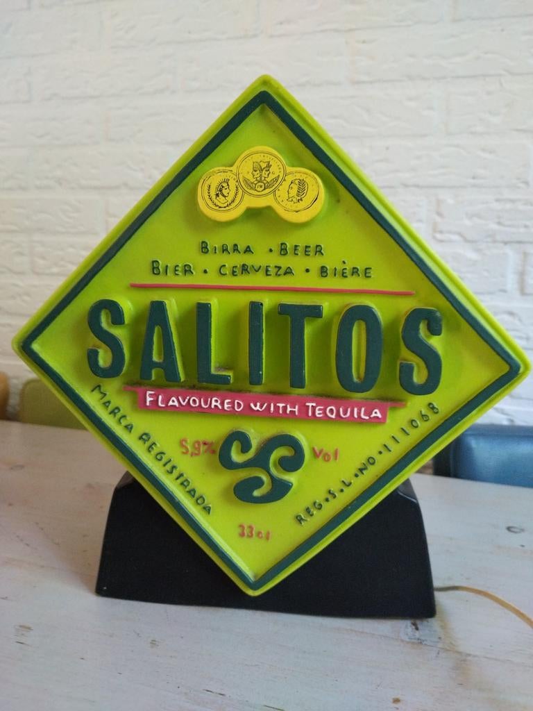 Salitos Tequila Bier Reclame Lamp - Uniek Decoratiestuk, Ophalen of Verzenden, Gebruikt, Reclame, Bar, Retro
