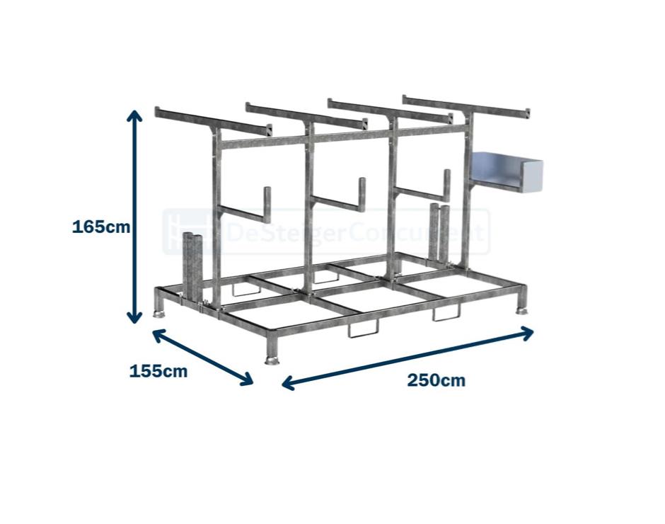 Steigermateriaal opslagrek 2.50 meter, Doe-het-zelf en Verbouw, Ophalen, Gebruikt, Overige typen, Minder dan 2 meter