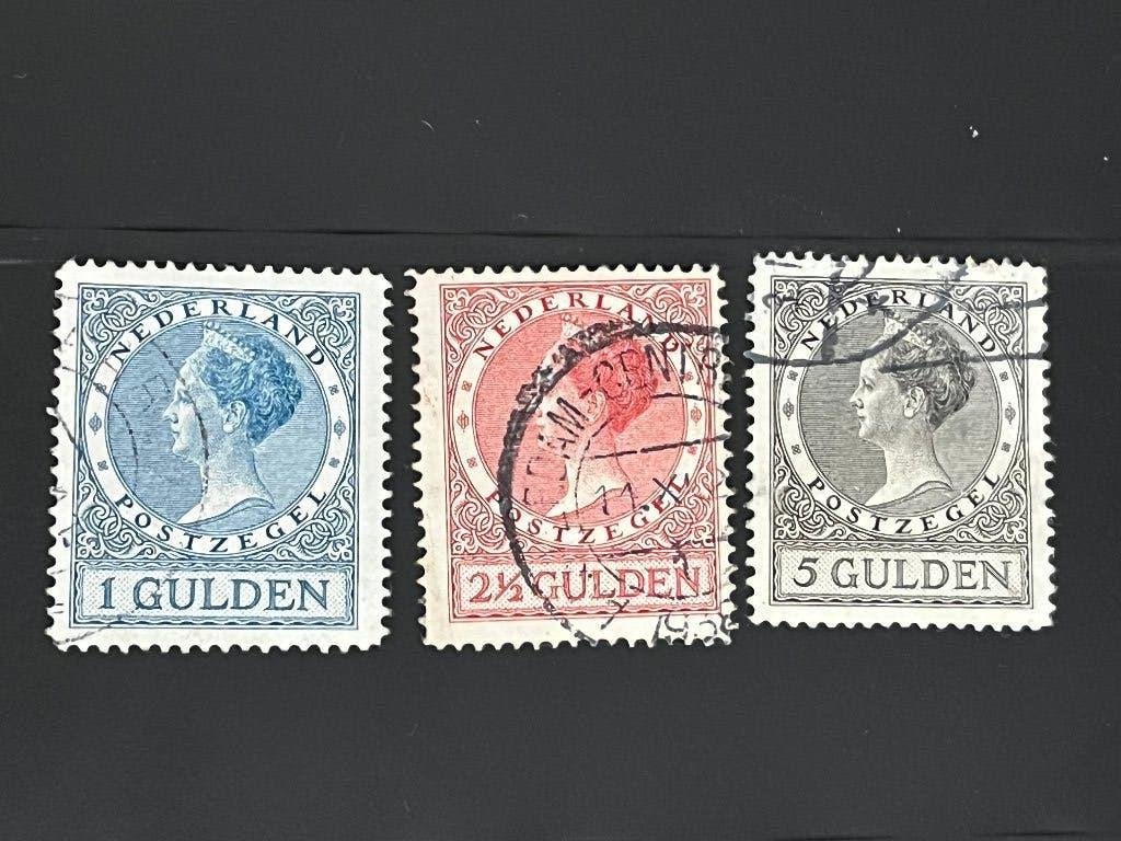 i7-163 Nederland 1926 NVPH 163 tm 165 Wilhelmina- gestempeld, Postzegels en Munten, Postzegels | Nederland, Ophalen of Verzenden