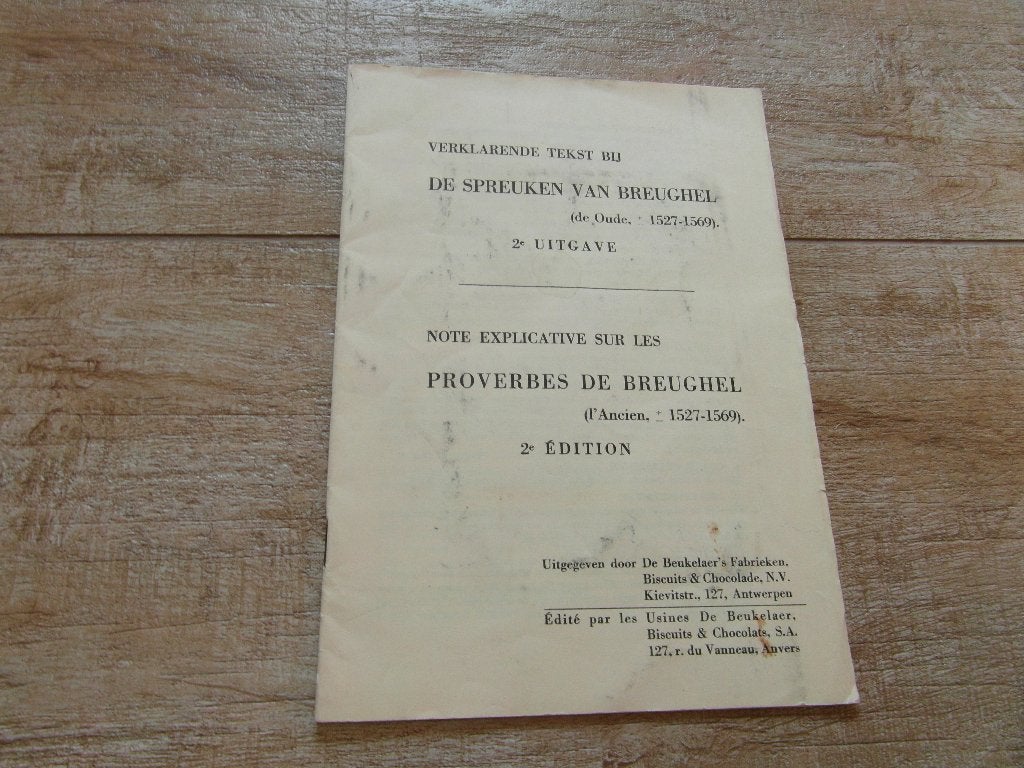Dun boekje “De spreuken van Breughel “ verklarende tekst, Ophalen of Verzenden, Gelezen, Schilder- en Tekenkunst, Onbekend