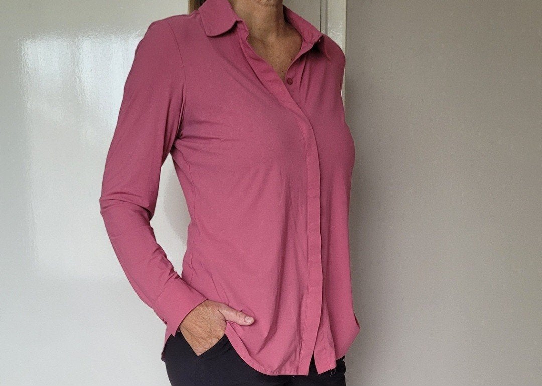 Studio Anneloes Poppy blouse L Koraalroze Travelstof Top, Studio Anneloes, Maat 42/44 (L), Ophalen of Verzenden, Zo goed als nieuw