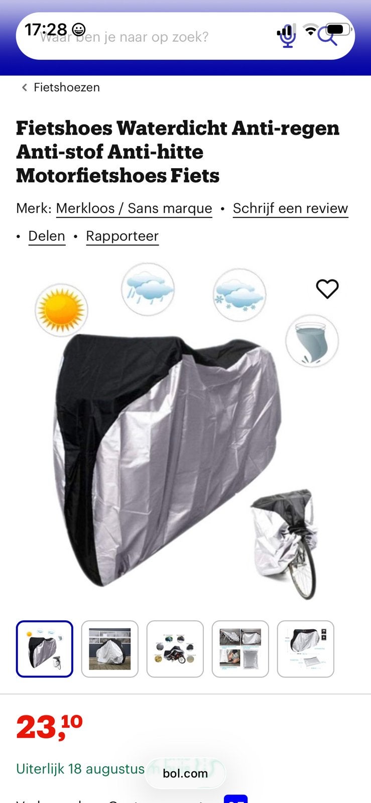 Fietshoes water/warmte/stofdicht, Ophalen of Verzenden, Nieuw