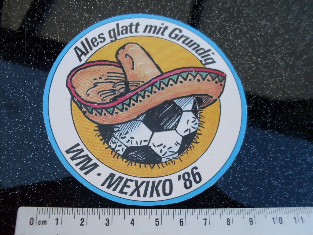 sticker alles glatt mit grundig wm mexiko 1986 wk voetbal, Verzenden, Zo goed als nieuw, Merk