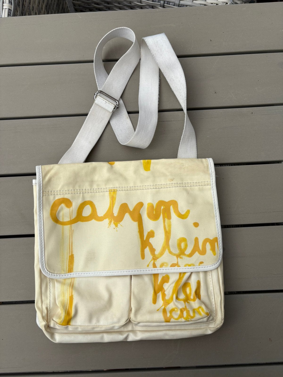 Calvin Klein schoudertas, Ophalen of Verzenden, Gebruikt, Wit, Schoudertasje