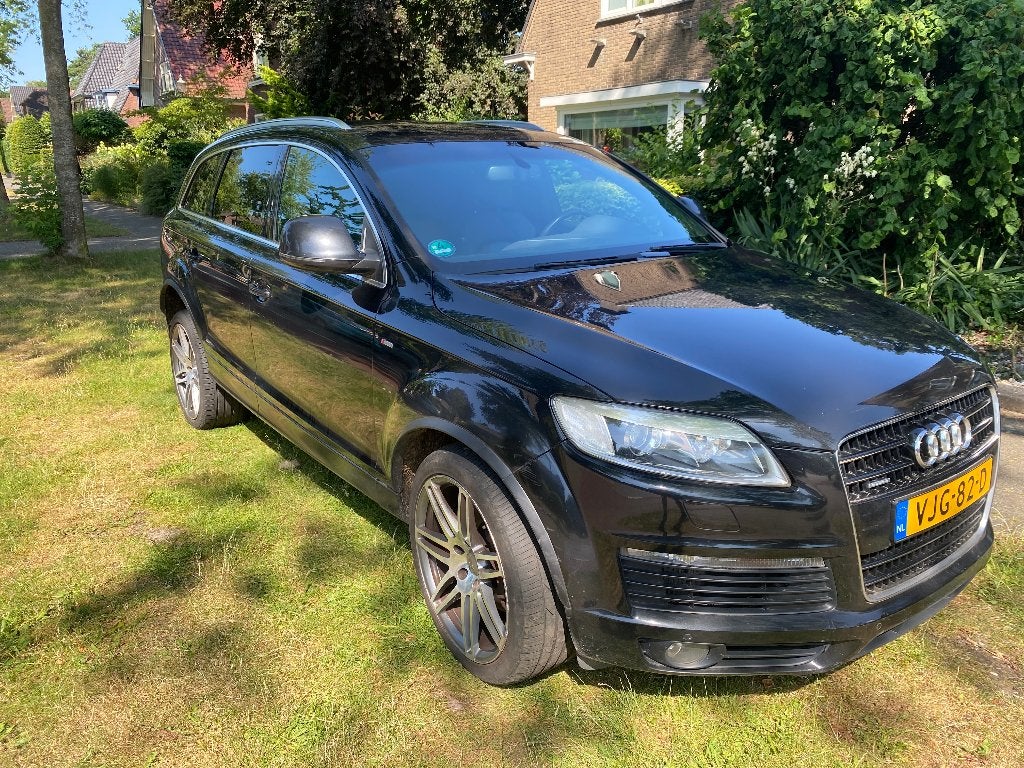 Audi Q7 4.2 TDI Quattro grijs kenteken, Automaat, 8 cilinders, Zwart, Leder