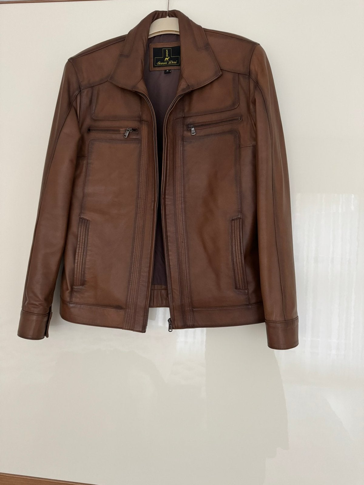 Nieuwe lamsleren jas. Maat m, Ophalen of Verzenden, Nieuw, Maat 48/50 (M), Bruin