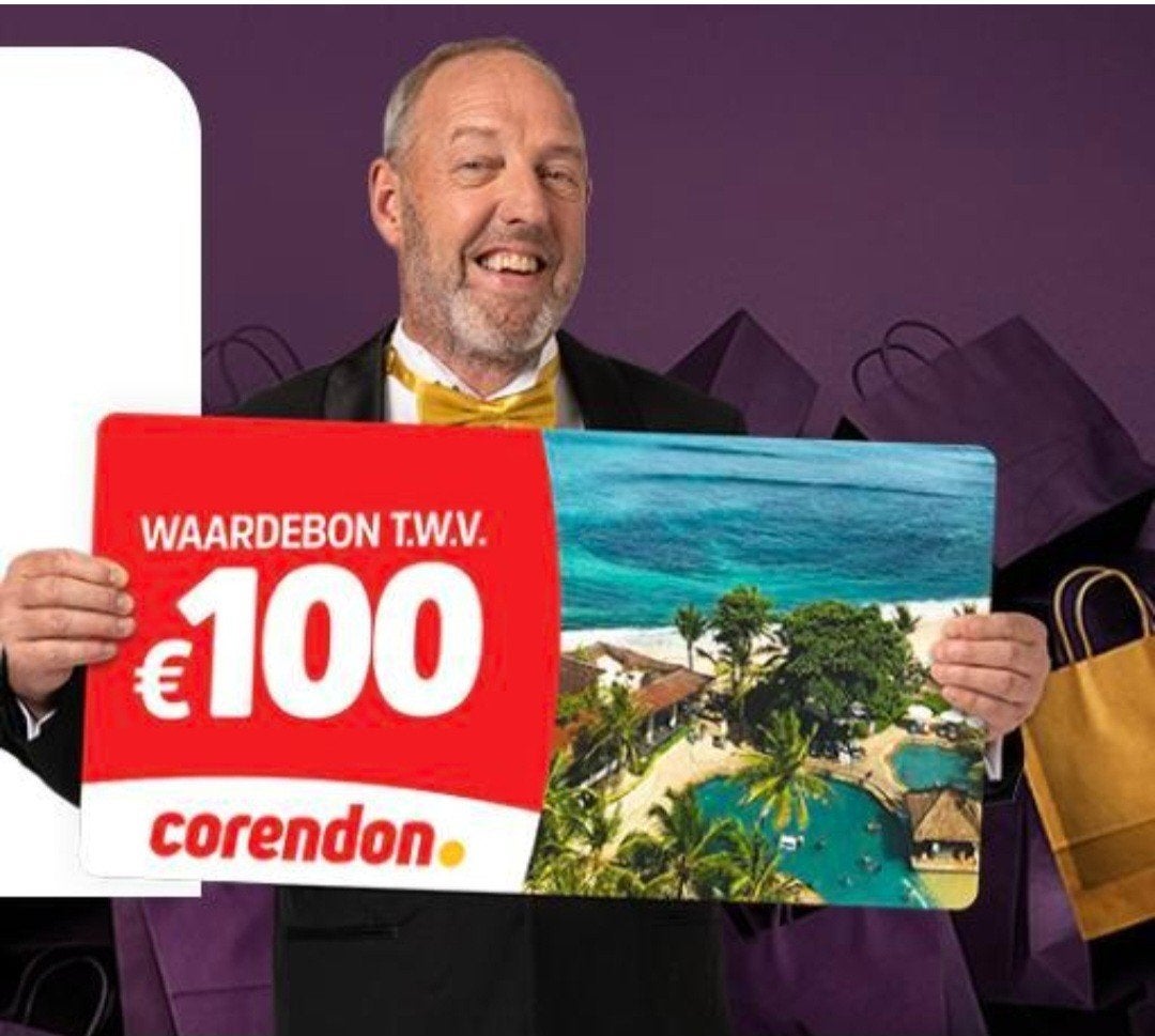 Corendon kortingsvoucher €100,- nu voor €14,95.

Na betaling, Drie personen of meer, Kortingsbon, Overige typen