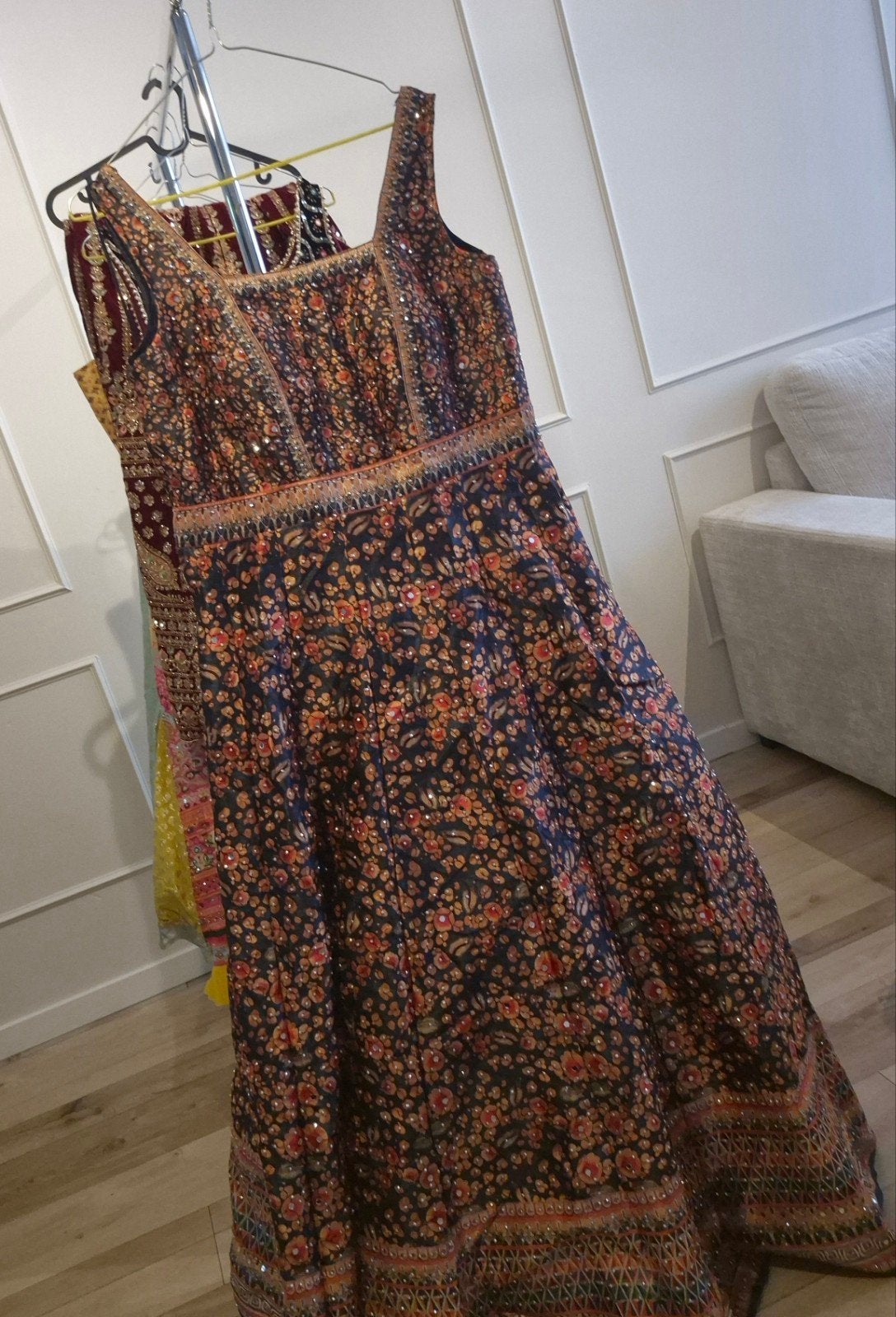Lehenga dress met tasje en Dupatta (sjaal), Maat 38/40 (M), Overige kleuren, Ophalen of Verzenden, Gedragen