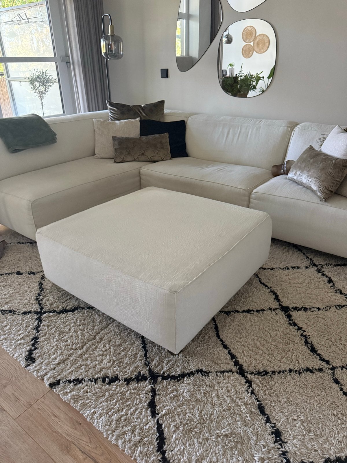 Hocker 90x90x40 cm met dienblad 80x80 cm, Ophalen, Gebruikt, Vierkant, 75 tot 100 cm