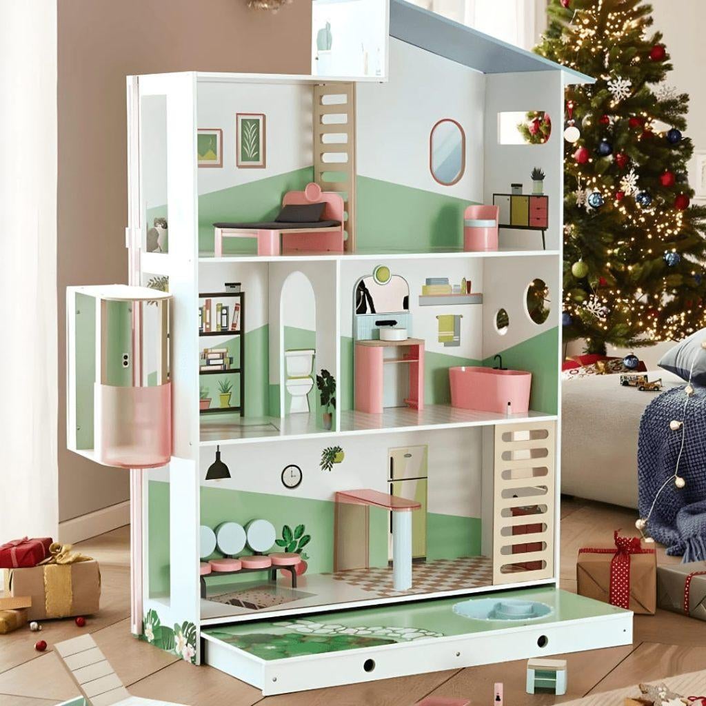 Playtive Houten poppenhuis Deluxe XXL, Kinderen en Baby's, Speelgoed | Poppenhuizen, Ophalen, Gebruikt, Poppenhuis