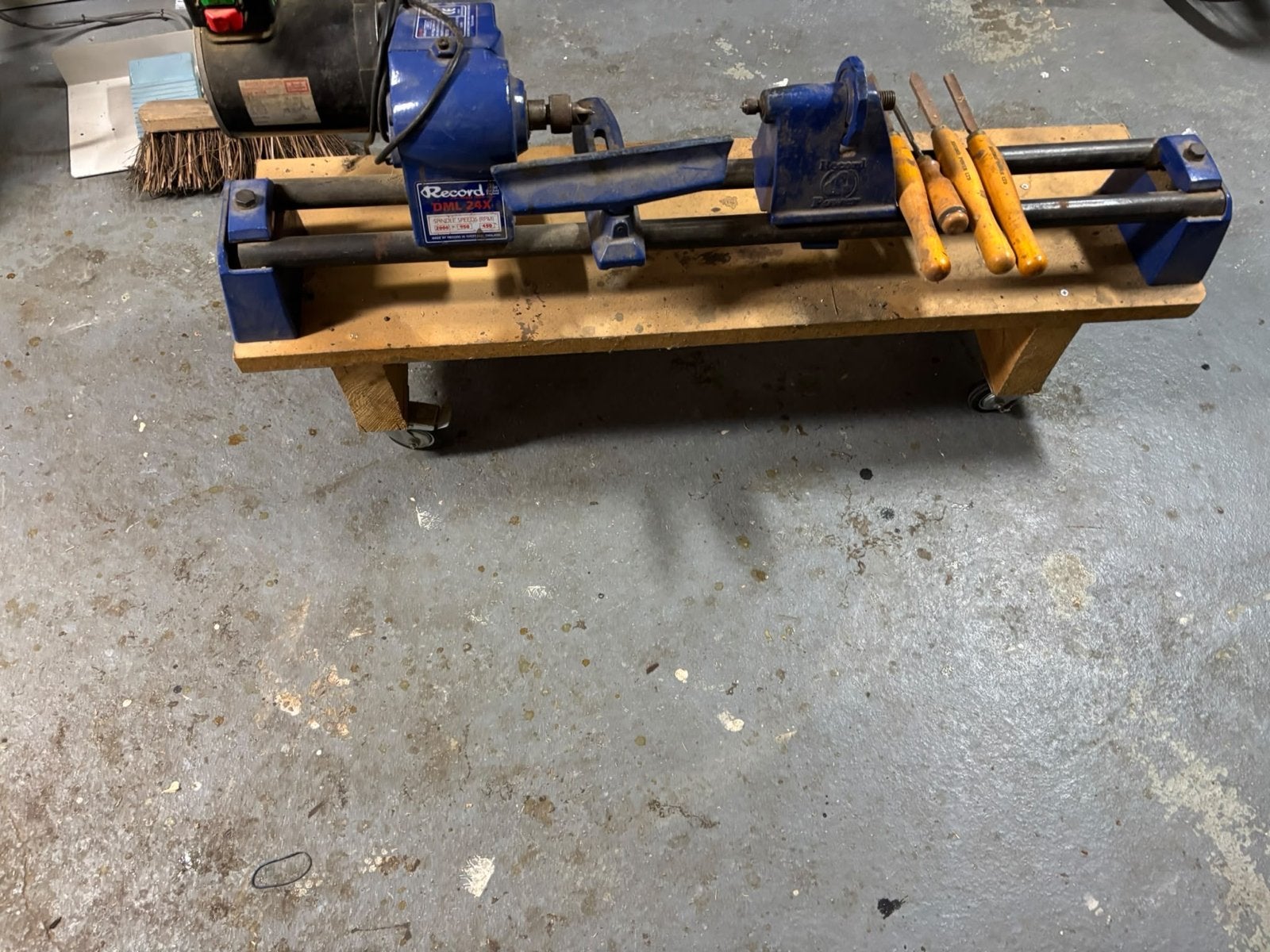 Record Power DML 24X Houtdraaibank met Beitelset, Ophalen, Gebruikt, Houtdraaibank, Minder dan 500 mm