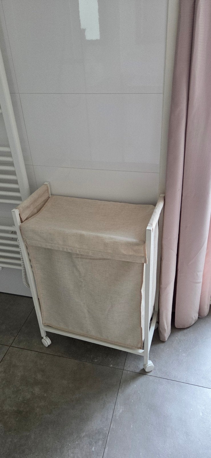 Enhet wasmand met 2 vakken en wieltjes (Ikea), Ophalen, Beige, Zo goed als nieuw, Modern
