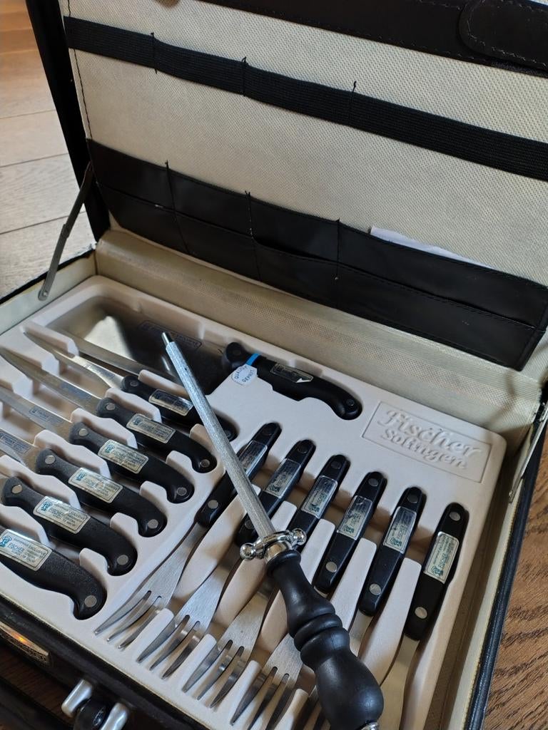 Fischer Solingen messenset in koffer, Huis en Inrichting, Keuken | Bestek, Ophalen of Verzenden, Nieuw, Rvs of Chroom
