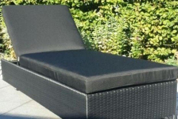 Verstelbaar ligbed (zwart) MAG WEG VOOR WEINIG!, Tuin en Terras, Ophalen, Gebruikt, Wicker, Verstelbaar