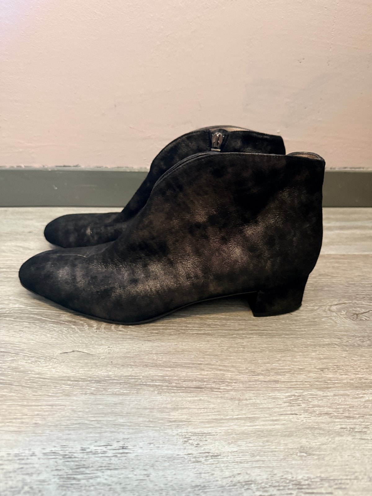 MAURO TEC Leren Enkellaarsjes Zwart met Goudglans - Maat 38,, Kleding | Dames, Schoenen, Ophalen of Verzenden, Zo goed als nieuw