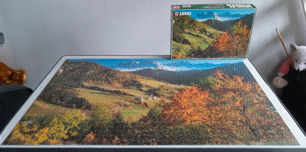 4 traditionele Alpen legpuzzels 1500 st. (kopen of ruilen), Ophalen, 500 t/m 1500 stukjes, Gebruikt, Legpuzzel